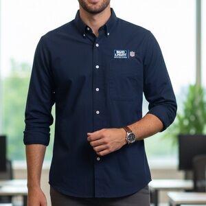 Bud Light NFL Button Down‎ Men's long sleeve Large Antigua Navy Blue work Shirt